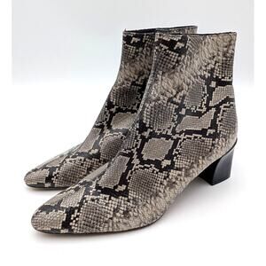 Vince Lanica Python Ankle Boots Women's Natural Snake Embossed Size US8.5 EU38.5